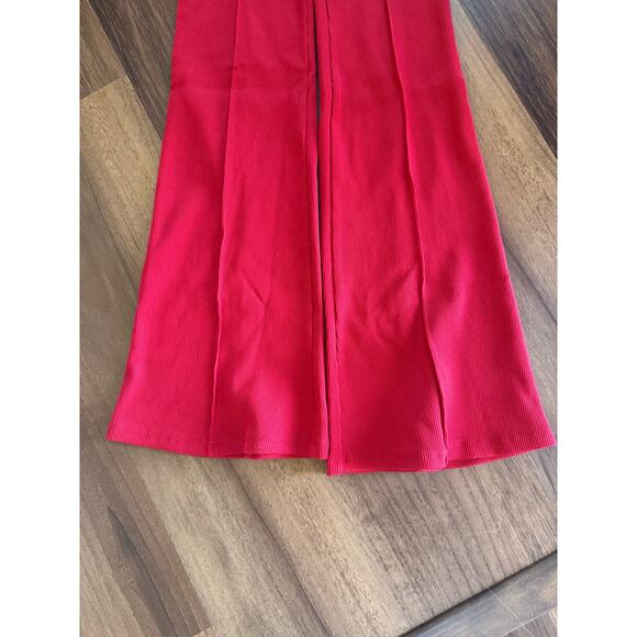 NWT Donni the Rib Kick Flare Pant in Bell Pepper Sz XXS Red Stretch Cropped - Picture 9 of 10